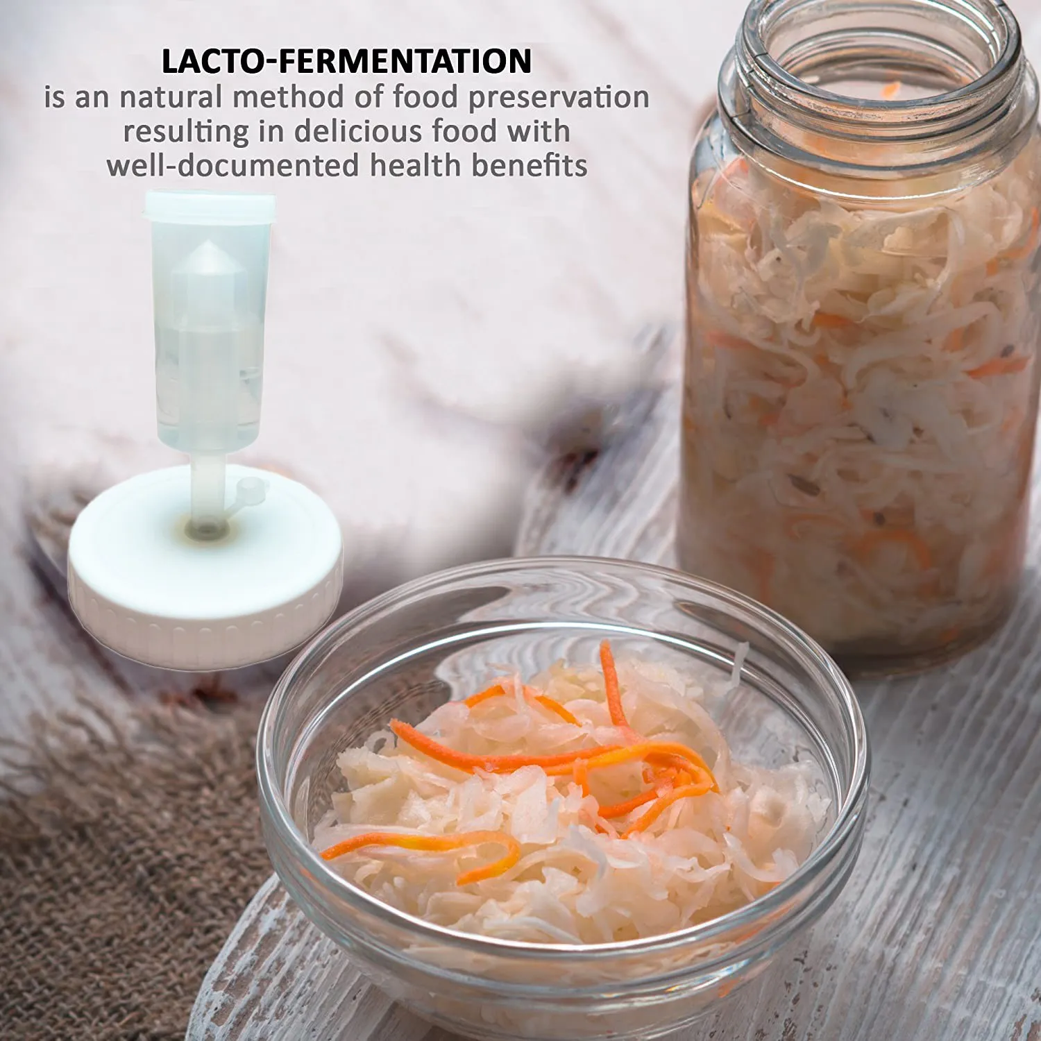 IALJ-8Pc Mouth Mason Jars Lids Fermenting Lids With Airlocks Fermentation Kit For Making Sauerkraut In Wide Mouth Mason Jars