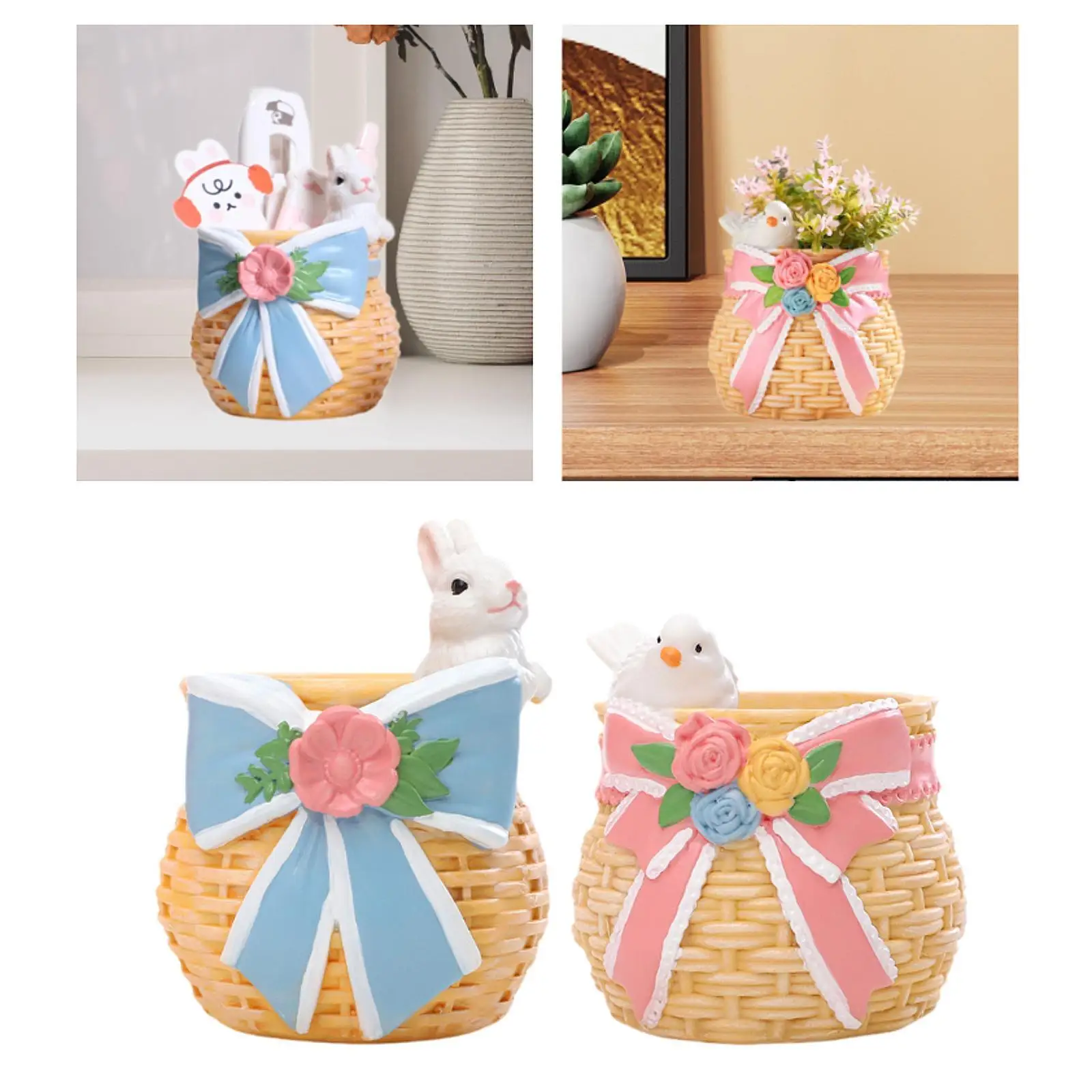 Flower Planter Creative Practical Bow Design for Garden Indoor Outdoor Patio