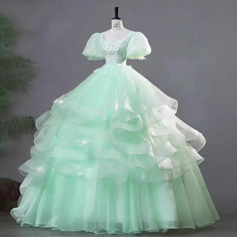 Vestido de casamento colorido vestido de noite desempenho palco mostrar magro feminino estudante arte exame vocal solo violoncelo plissado vestido longo