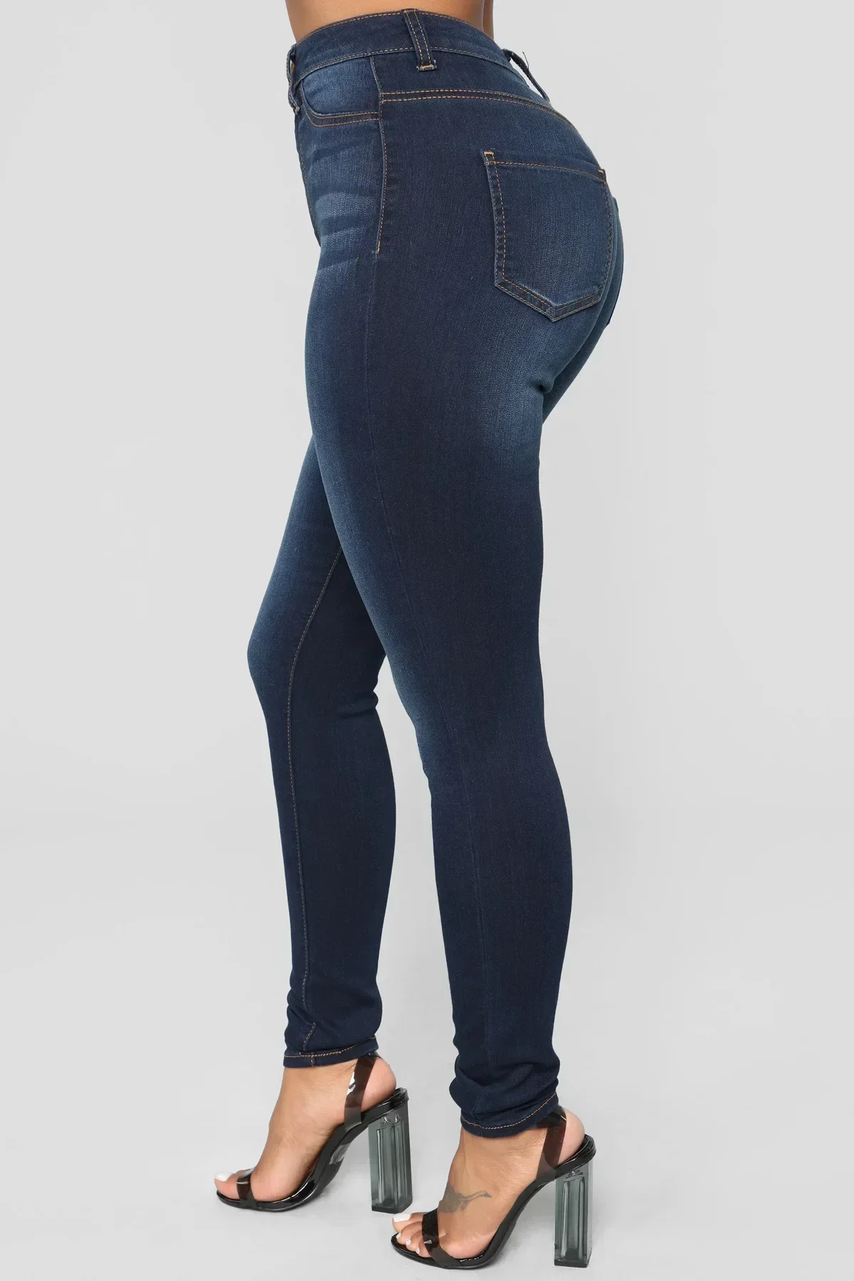 Frauen Jeans Denim Bleistift Hosen Hohe Taille Knöchel Länge Slim Fit Waschen Solide Street Sexy Taste Taschen Zipper Y2k Bodycon