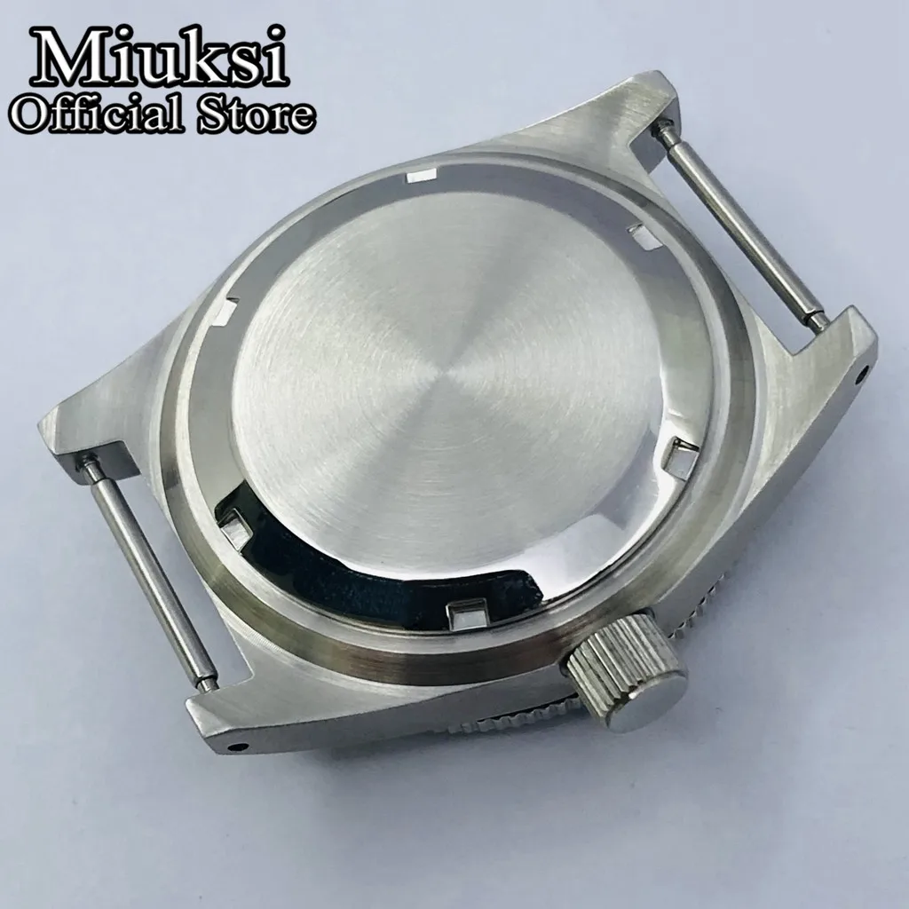 Miuksi 62MAS diving 40mm silver sterile watch case ceramic bezel domed sapphire glass fit NH35 NH36 movement