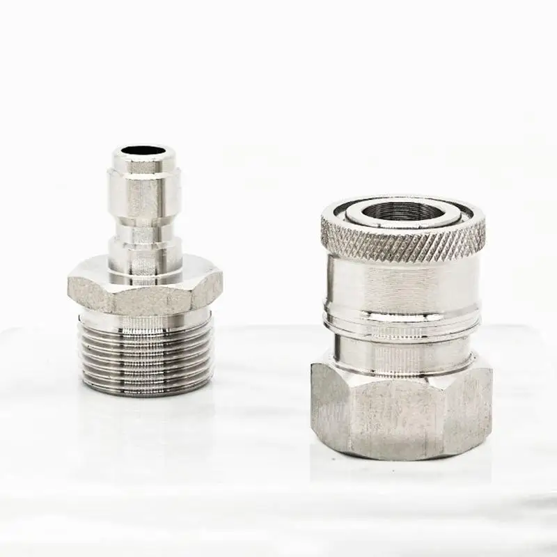 New M22 Quick Connect Pressure Washer Fittings Stainless Steel Male And Female Adapter Set (Internal Thread, External Thread)