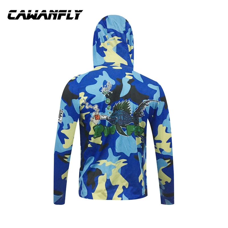 Long Fishing Jerseys Anti-Mosquito High-Tech Polyester Quick Dry Fishing Wears Clothes Uniform Print Sublimation Quick Drying