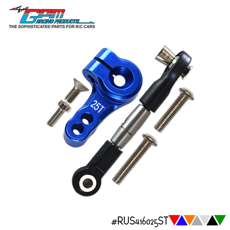 Drążek kierowniczy ze stali sprężynowej GPM + 25T aluminiowy róg serwa do TRAXXAS 1/10 Rustler Slash