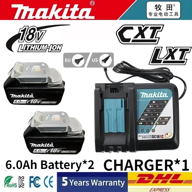 

Original Makita 6.0Ah 18V original battery can replace⚡BL1830 BL1840 BL1850 BL1860 LXT400 suitable forMakita18V power tools