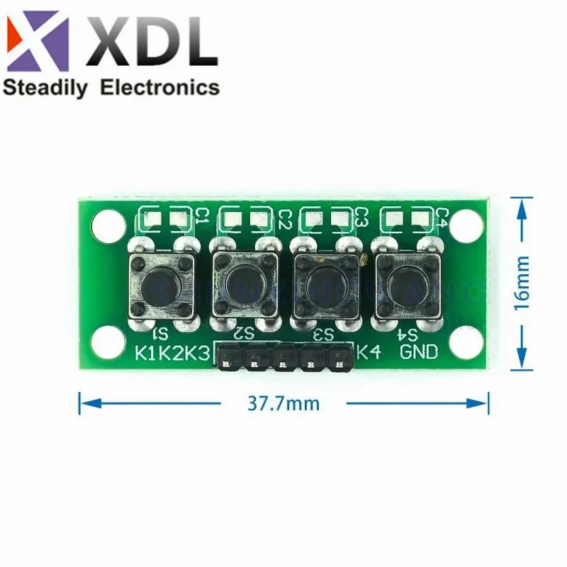 DIY Kit 1x4 4 Independent Key Button Keypad Keyboard Module Mcu for Arduino Student Class Design Graduation Project Experiment