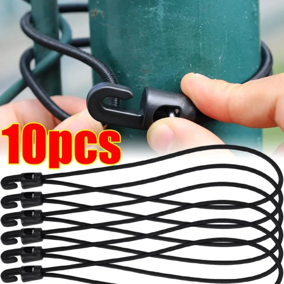 

Bungee Cord with Hooks 10/15/25cm High Elasticity Expander with Hooks Rubber Tensioner with Hooks for Camping Tarpaulin