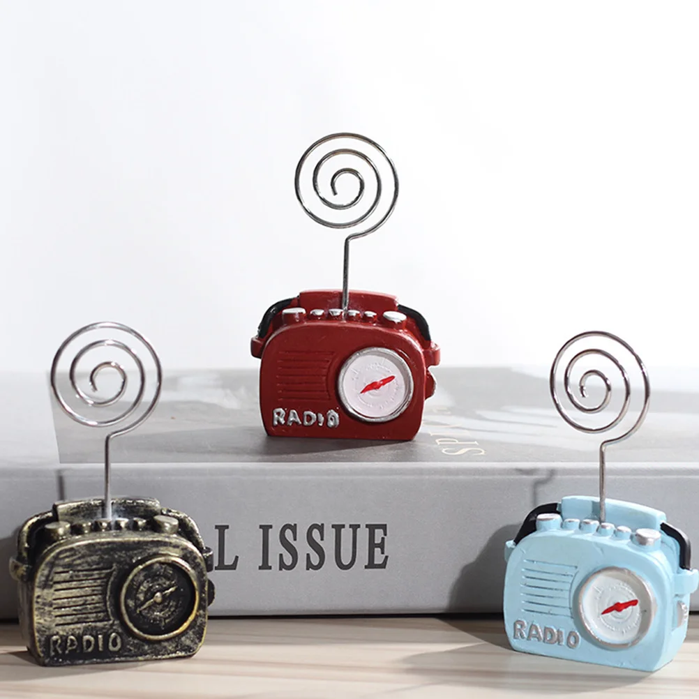 

1Pcs Retro Phone Radio Shape Cards Clip Photo Holder Memo Note Table Number Clip Office Home Decor Photo Clips Message Folder