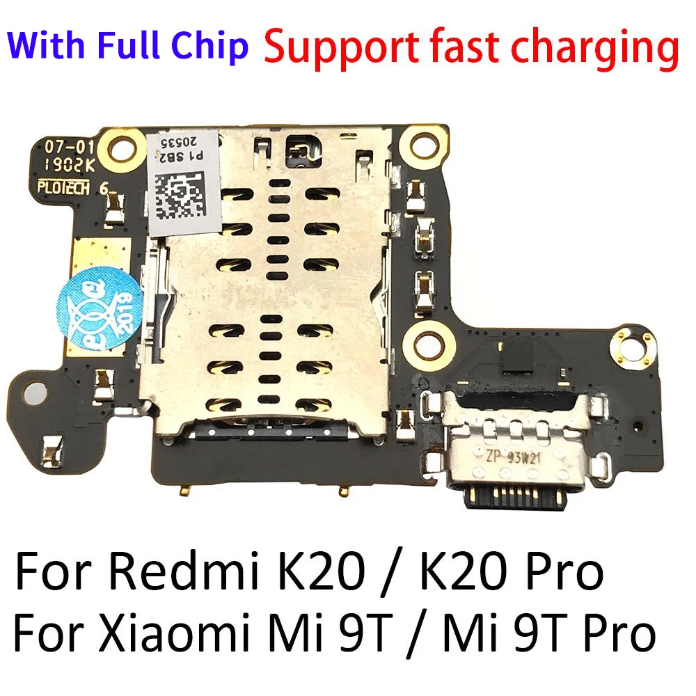 For Redmi K20 Pro USB Port Charger Dock Plug Connector Charging Board FLex Cable For Xiaomi Mi 9T Pro Microphone Board