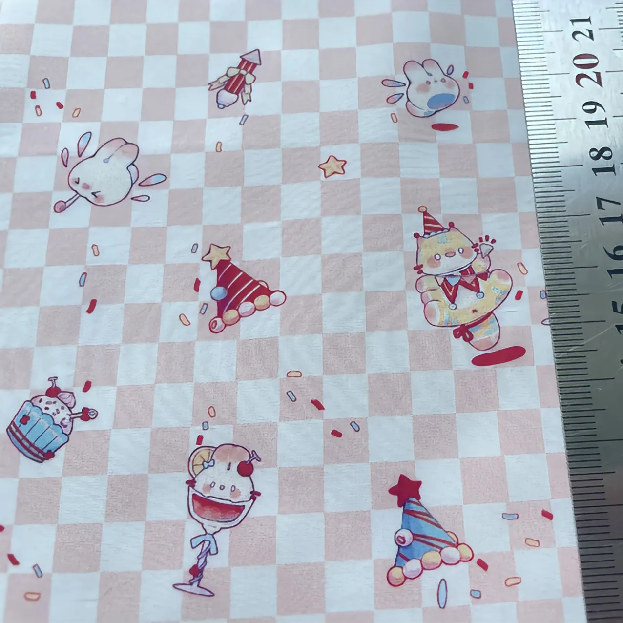 Rabbit Party BJD Fabric - Original Scattered Lolita Print