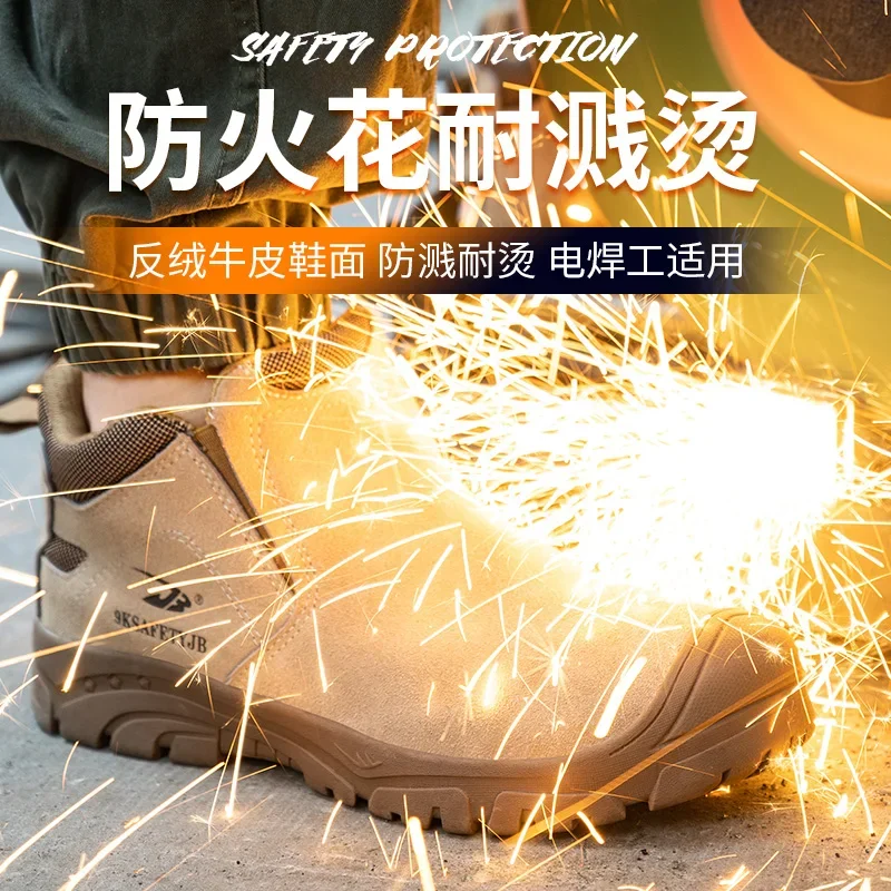 Scald-proof Electric Welding Shoes Plastic Toe Work Shoes Insulated Electrician Shoes Indestructible Industrial Male Wear Boots