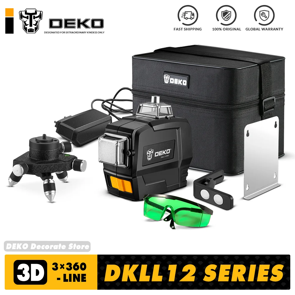 

3.7V 3 X 360 GREEN LINE LASER LEVEL MEASUREMENT & ANALYSIS INSTRUMENTS CONSTRUCTION TOOLS DEKO DKLL12PB SERIES