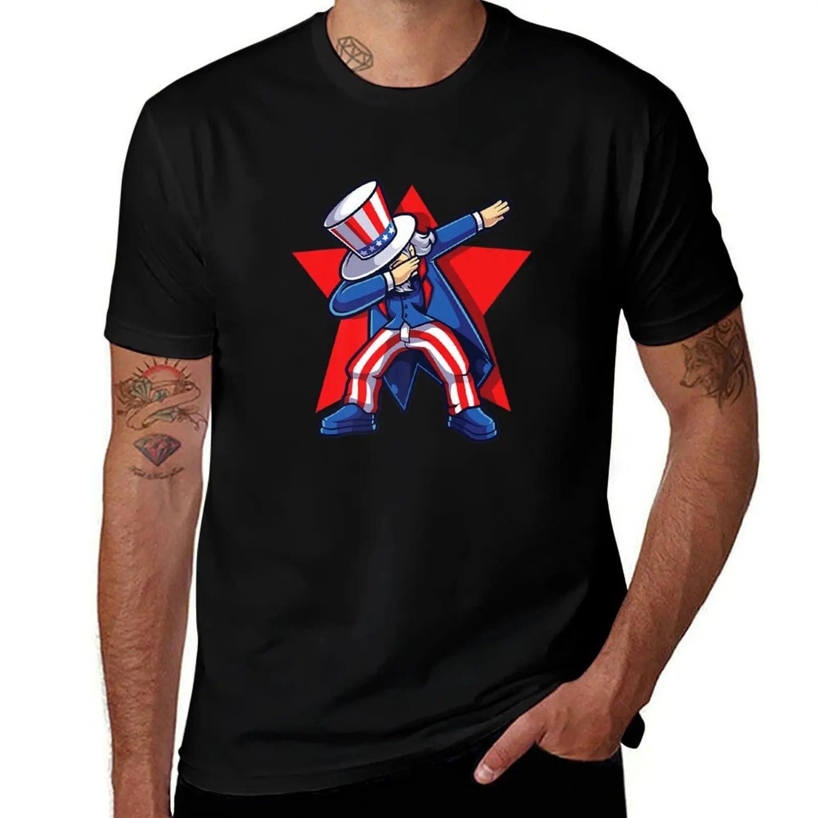 

Dabbing Uncle Sam Boys Men Shirt Dab Dance 4th Of July Tee T-Shirt summer tops shirts men graphic