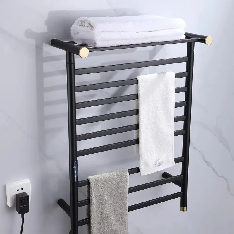 

Популярная электрическая черная вешалка для полотенец из нержавеющей стали 304, 220 В, полка для полотенец для ванной комнаты, высокое качество
