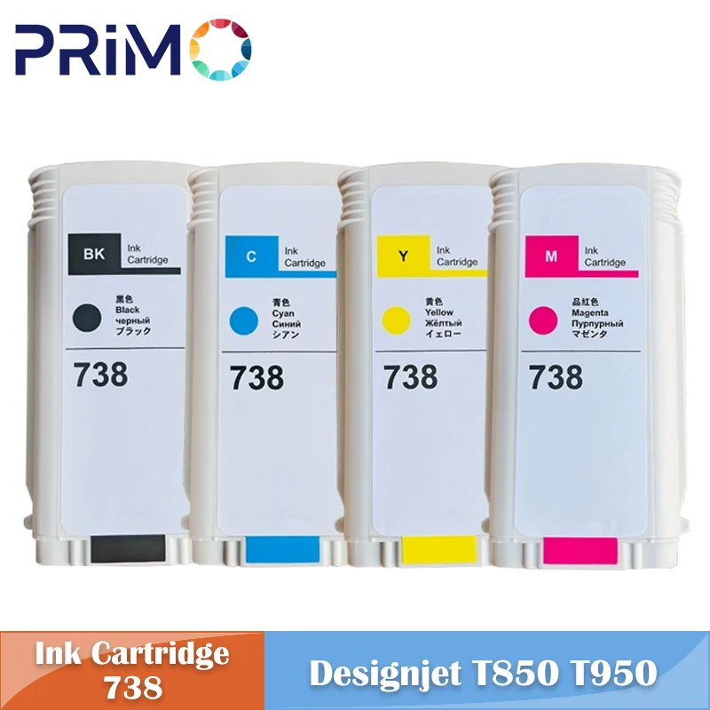 498N8A 676M6A 676M7A 676M8A 130ML Ink Cartridge Tank With Pigment Ink For HP 738 HP738 Designjet T850 T950 Printer