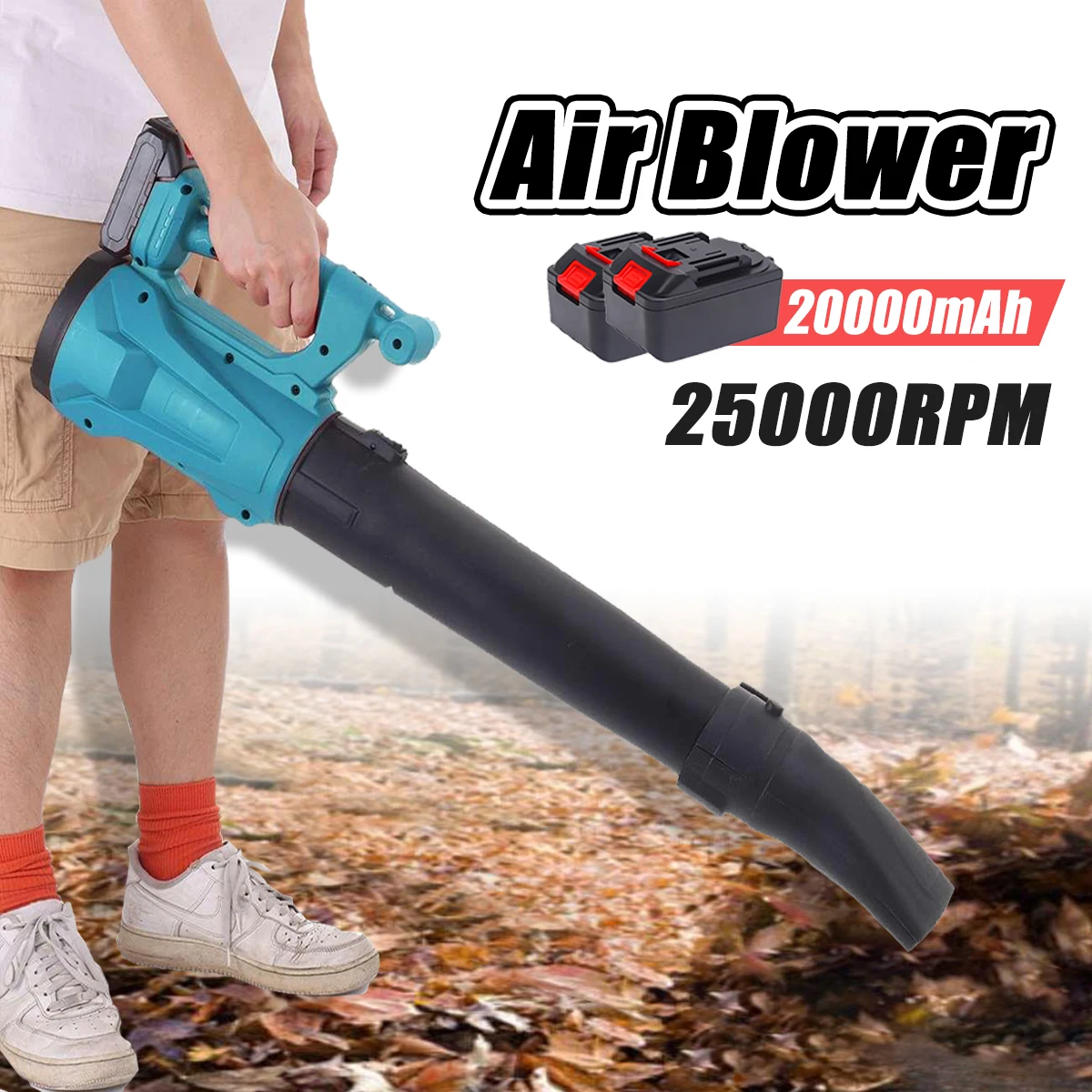 40000mAh Powerful 21V Cordless Leaf Blower Electric Snow Blower For Makita 18V Battery Home Car Cleannig Blowing Machine