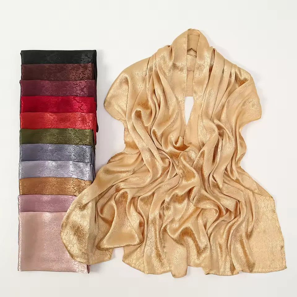 

Высококачественный атласный шарф-хиджаб с цветочным принтом, мусульманские шарфы, малайзийская шаль, исламский тюрбан, палантины, банданы, Bufanda, платок 2025