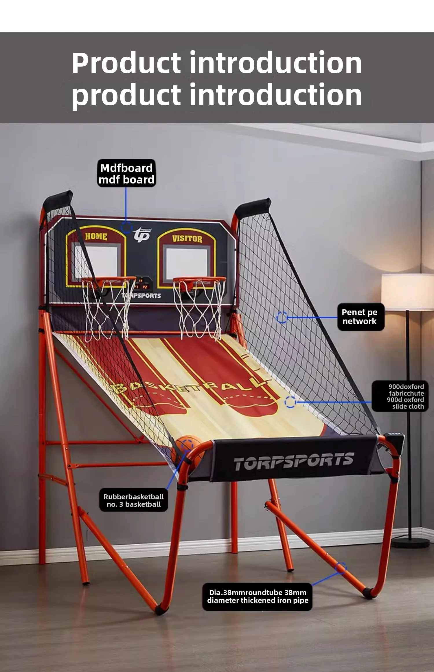 ダブル大人用屋内電子スコアリングバスケットボールフープフィットネスエンターテイメントシューティングゲーム機