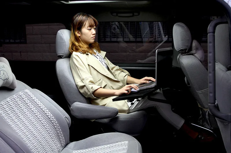 Soporte de Coche para Laptop con Rotación de 360 Grados, Mesa de Comedor para Coche, Tablero de Escritura, Soporte para Notebook, Tablet, PC con Ventilador USB