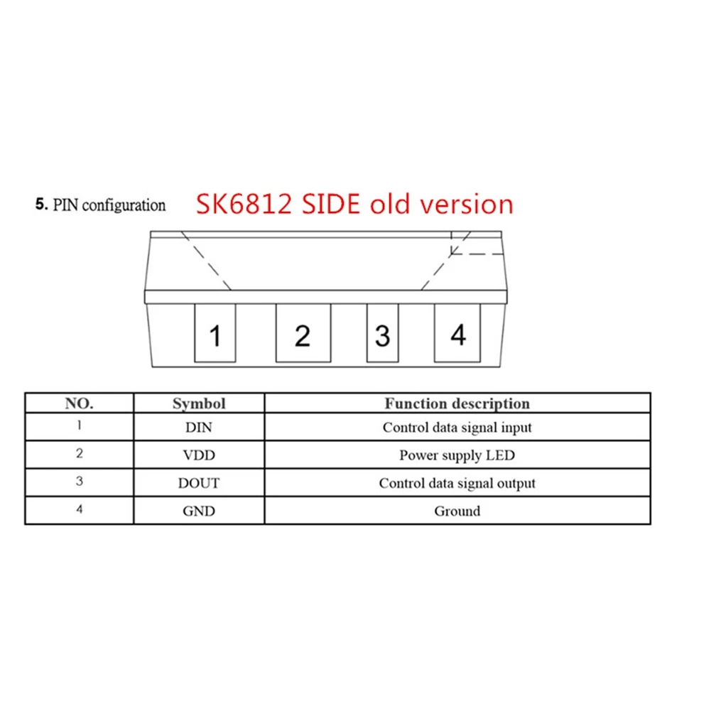 100Pcs SK6812 SIDE-A SK6812 IC In LED Chip Side Lighting SMD 4020 RGB For Strip Display Screen Individually Addressable