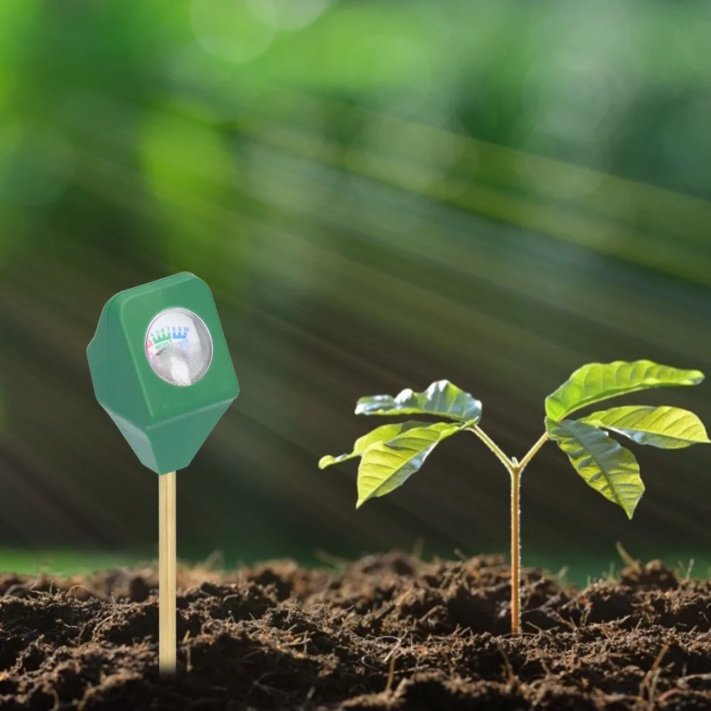 Green Soil Moisture Meter ABS and Metal Single Probe Plant Water Monitor Battery-Free Portable Acidity Alkalinity Test Tool