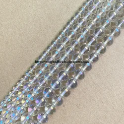 Natural Stone AB Shining K9 Clear Crystal Quartz Round Loose Beads 15