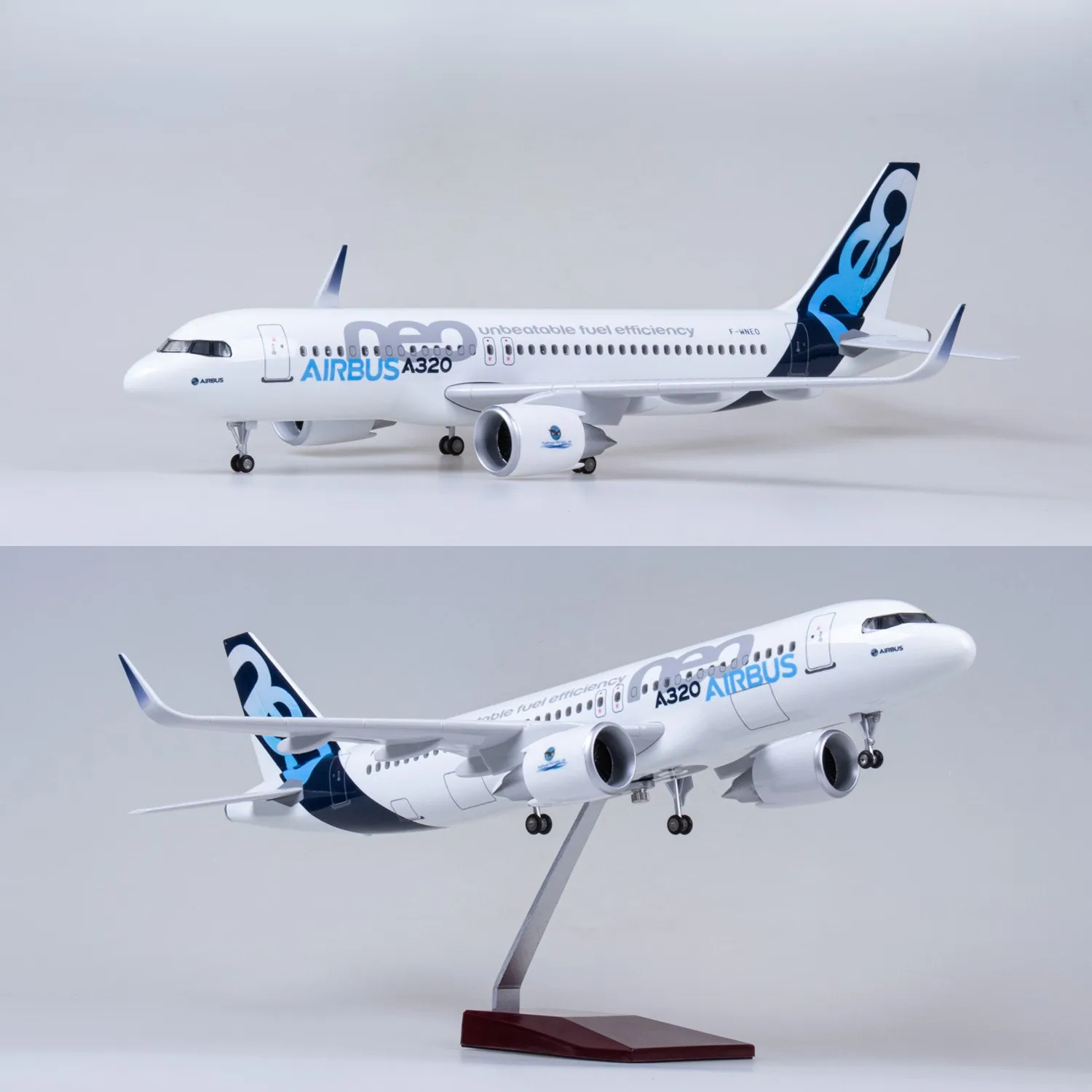 47cm 1/80 Large Scale Prototype A320 Neo Resin Diecast Airplane Model Kits for Adult Plane Toys Aviation Gifts or Collections