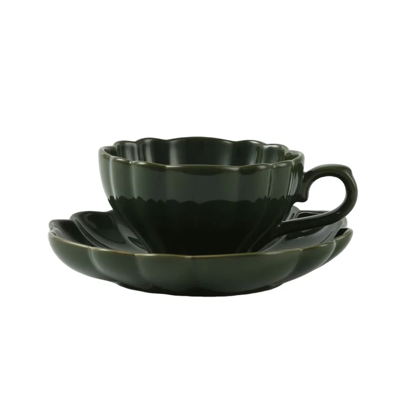 

London Pottery 150ML flower mug dish ceramics coffee cup Unusual tea Pair pottery tea cup set porcelain Cups for girlfriend gift
