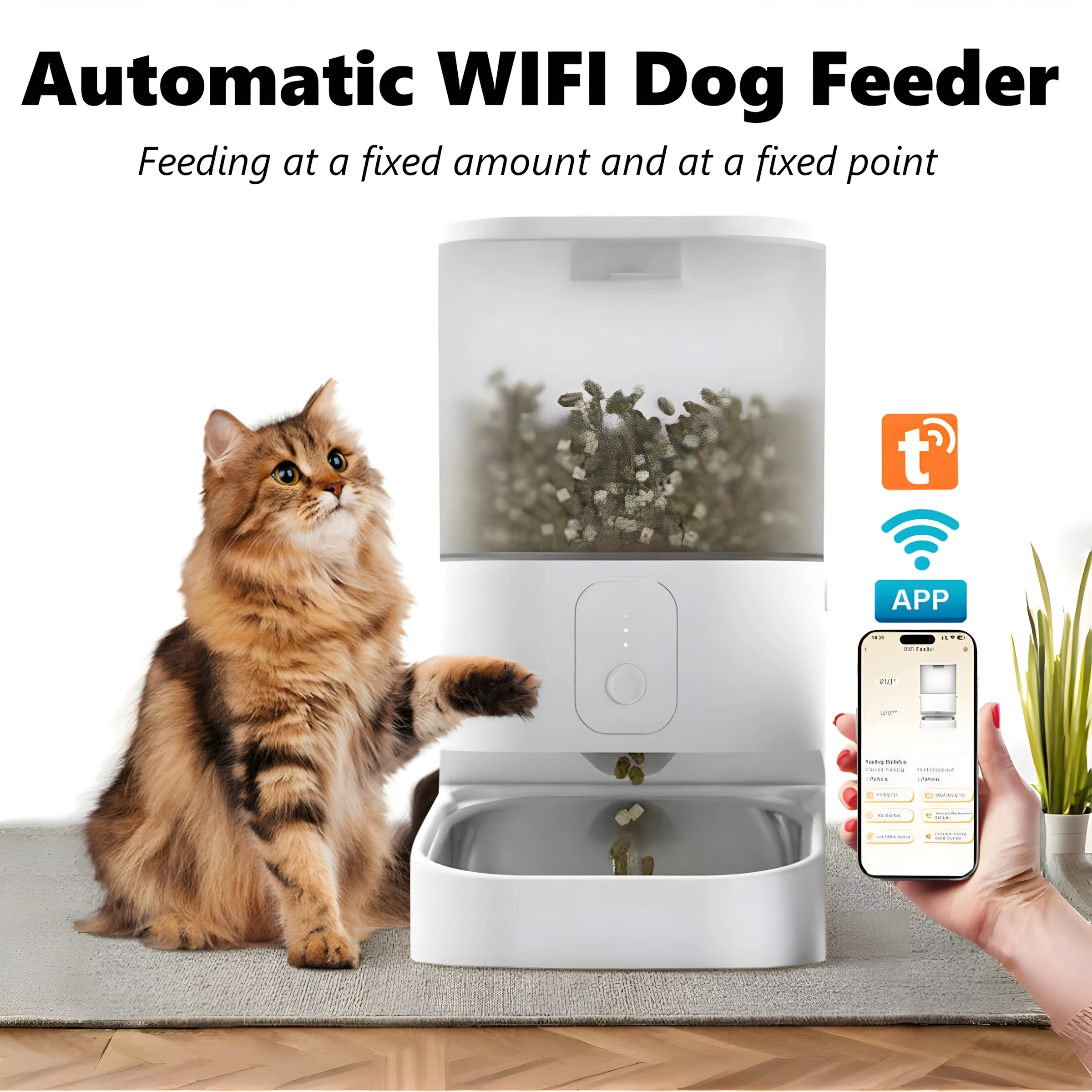 Automatic Pet Feeder with WIFI&Camera APP Remote Control Food Dispenser 5L Large Capacity Timed Quantitative Pet Smart Feeder