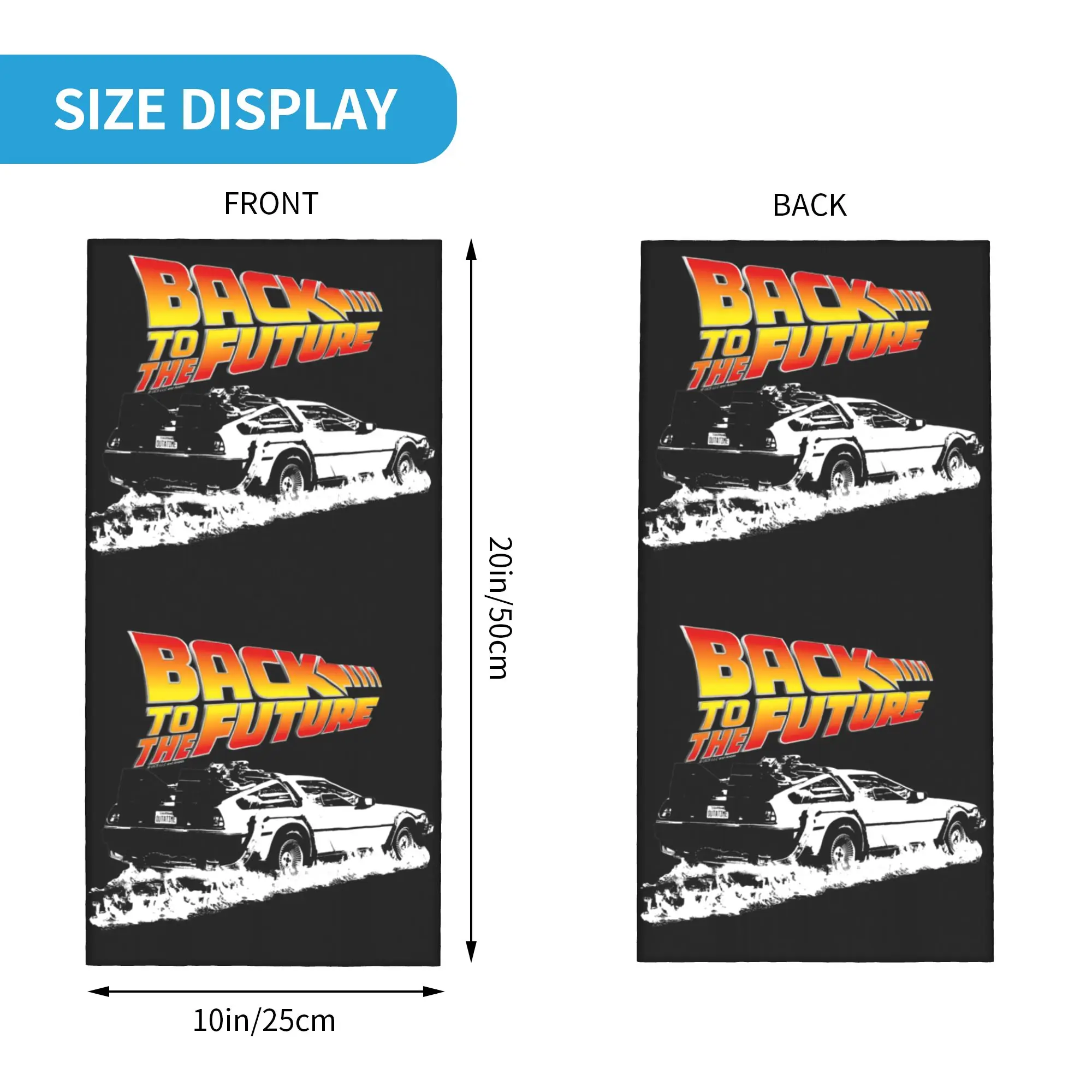 Back To The Future Bandana Neck Gaiter UV Protection Face Scarf Cover Women Men DeLorean Fire Tracks Headwear Tube Balaclava