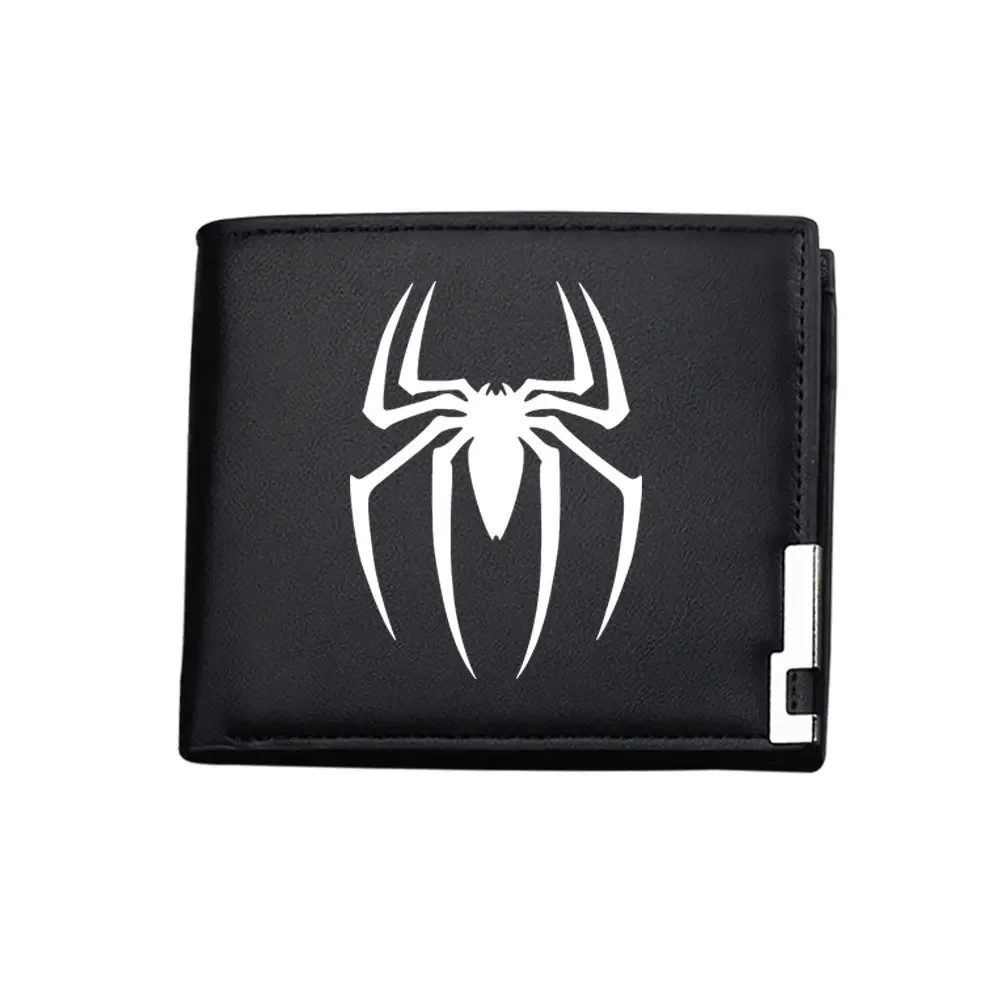 Spider Man PU Leather Men Wallets Short Black Wallet Women Coin Purse