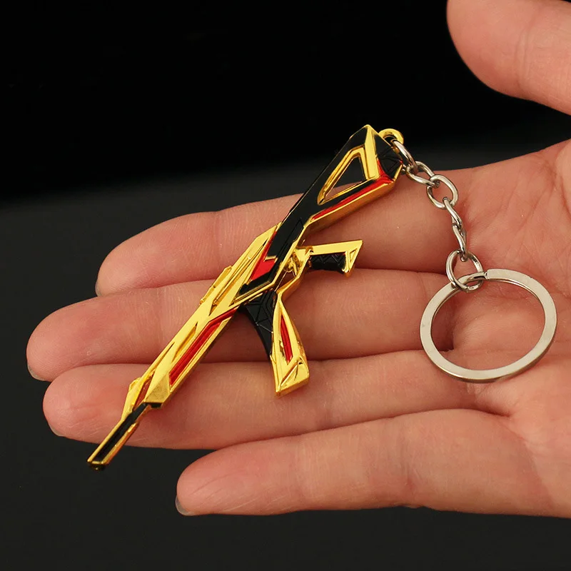 9cm Valorant Melee Reaver Weapon Model Keychain for Men XERØFANG Collection Vandal Metal Enamel Key Ring Fans Car Bag Jewelry