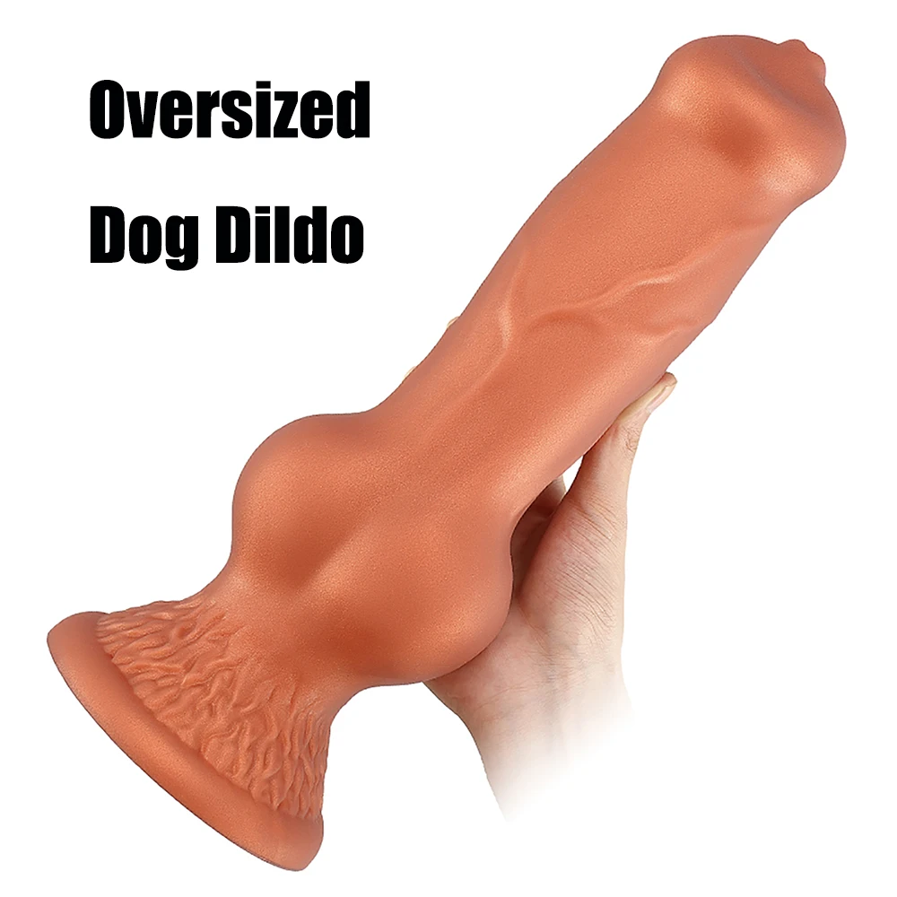 Oversized Liquid Silicone Dog Dildos Anal Plug Soft Penis Anal Dilator Stimulate Vagina Anus Animal Phallus Butt Plug Sex Toys