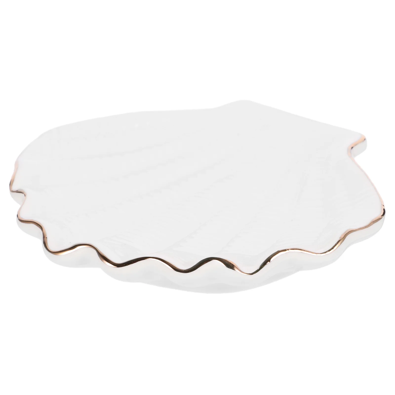 

Vanity Desk Shell Decorative Jewelry Tray Plate Accessories Organizer Key Tray Trinket Dish Bracket Storage Ceramic Holder