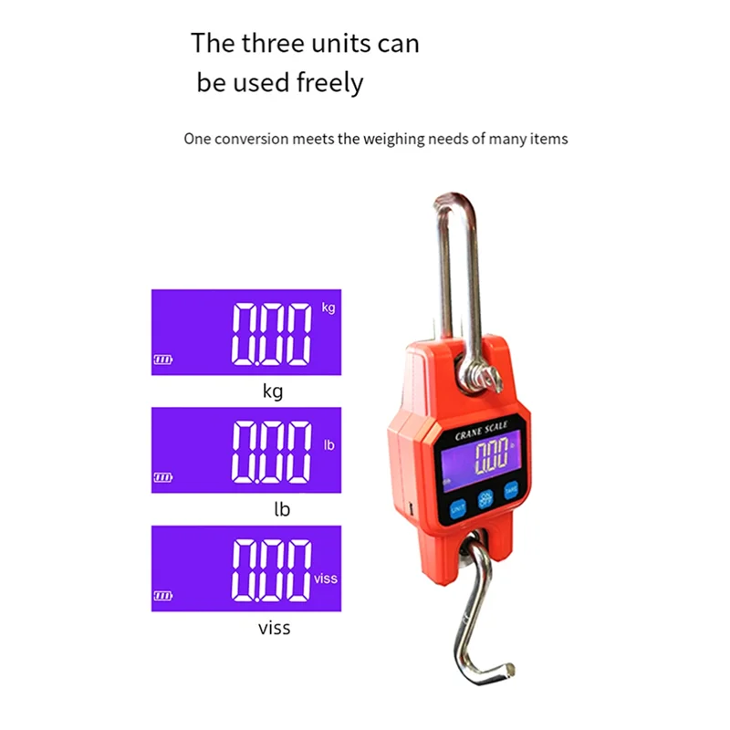 

C06B 300Kg/50G Portable Electronic Hook Scale Charging With Bluetooth Mini Lifting Scale For Household Use