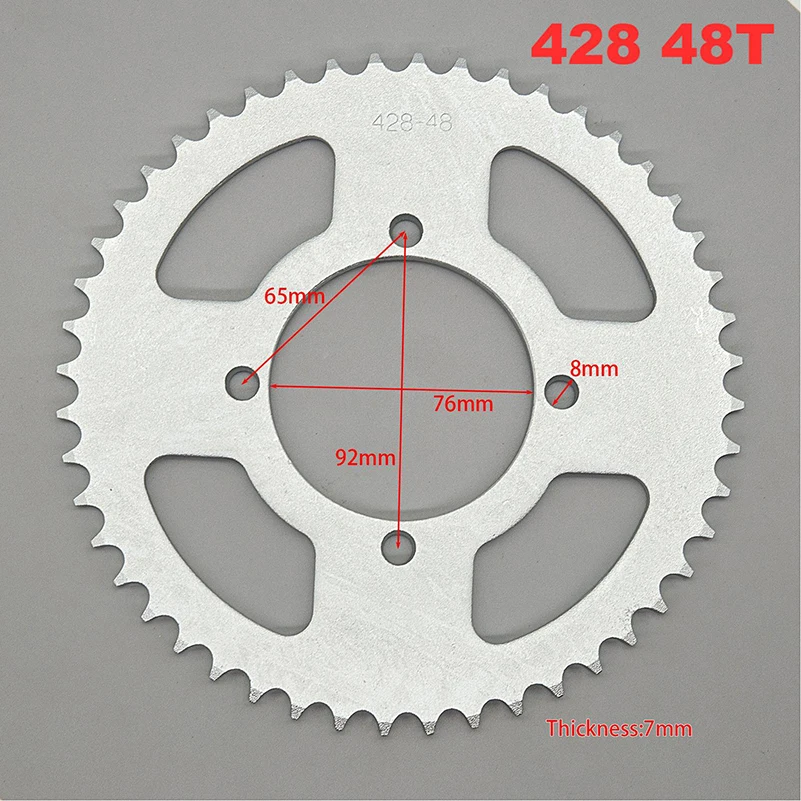 

Motorcycle 428 48T 76mm Chain Sprockets Rear Back Cog For 110cc 125cc 140cc Dirt Pit Bike High Quality