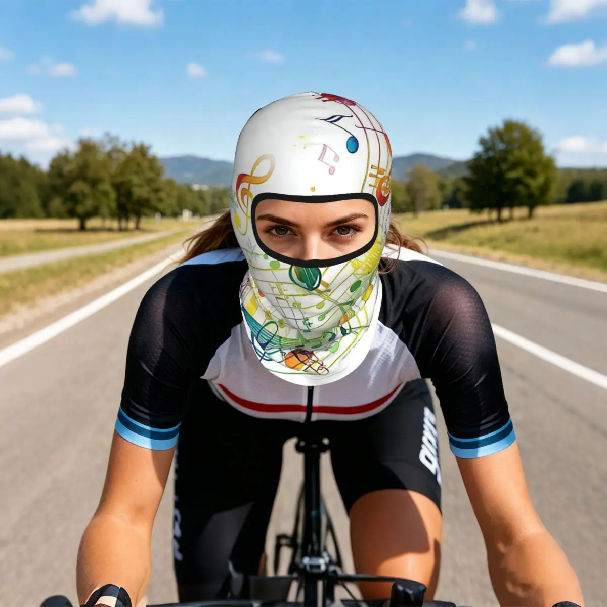 Abstract Piano Keys With Musical Notes Thin Balaclava Full Face Mask Sun Protection Neck Gaiter For Motorcycle Cycling Outdoor