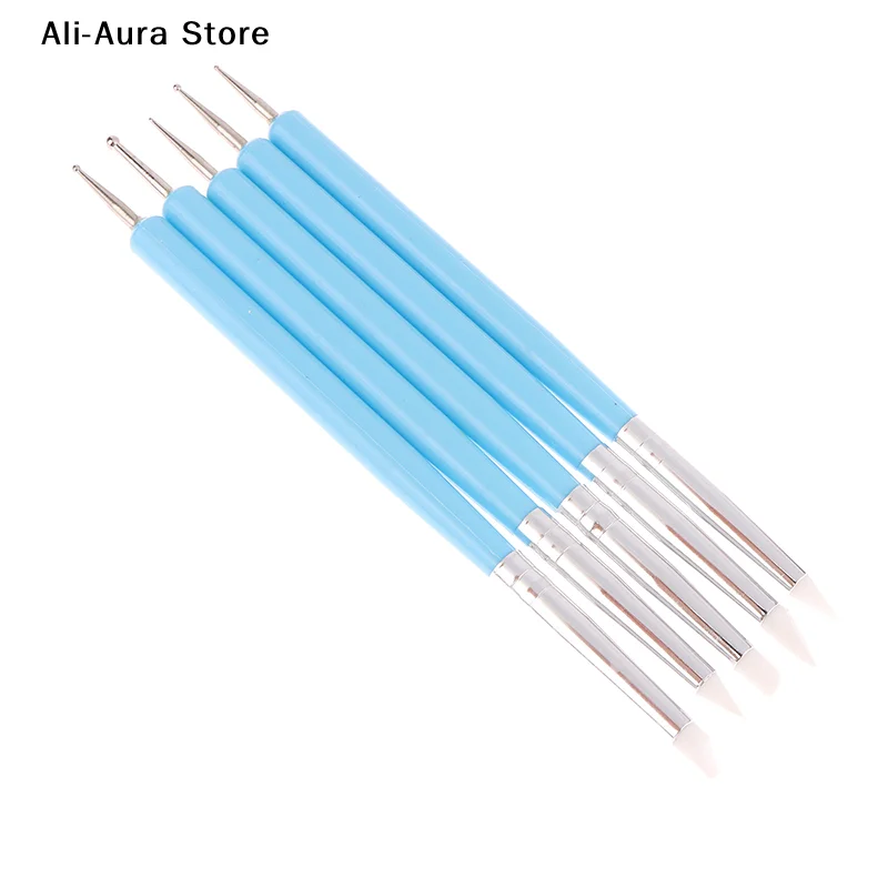 5Pcs/Set Stainless Steel Two Head Sculpting Polymer and Soft Pottery Clay Tool Silicone Modelling Art Shaper Tools