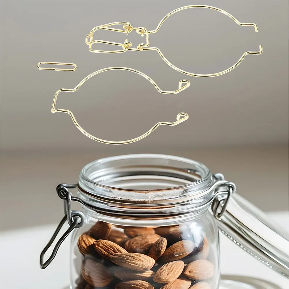 12Pcs Stainless Steel Jar Buckles with Spring Design for Airtight Glass Canisters Food Storage