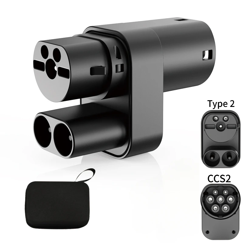 CCS2 to Type 2 Charging Adapter, 210A DC Fast Charger Converter Compatible with Tesla Model S, Model X Pre‑2020