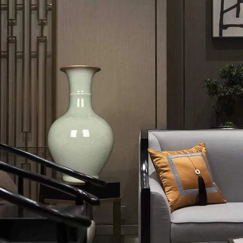 Jingdezhen high-end vase, Chinese retro porcelain vase ornament in the living room