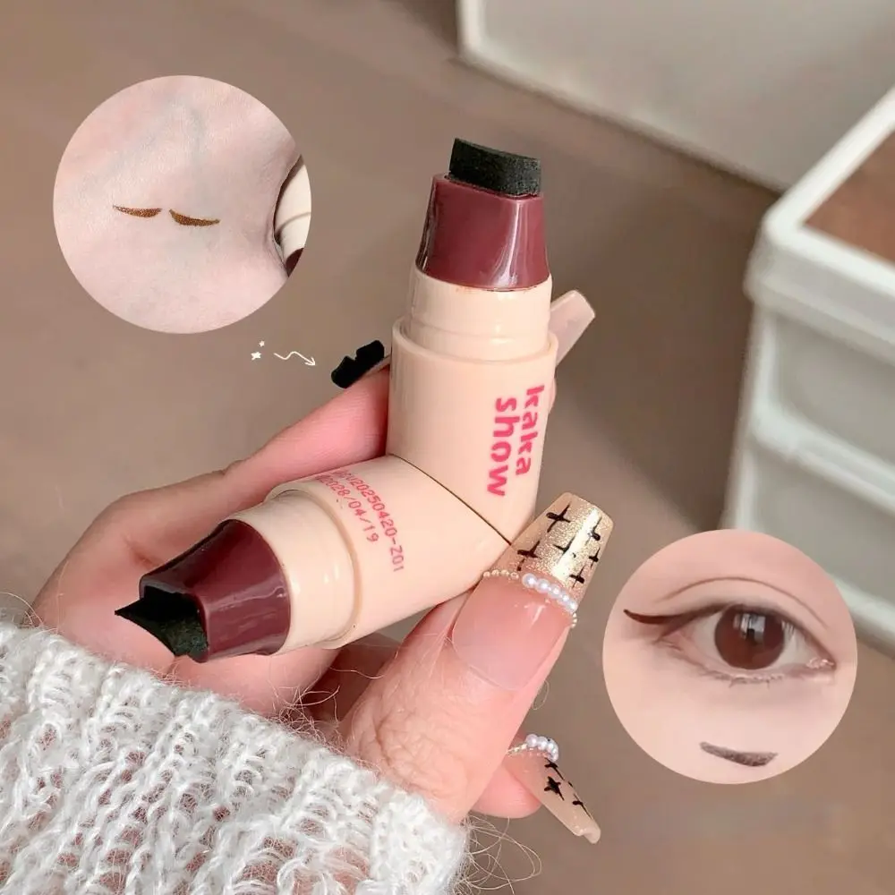 Nuovo timbro per eyeliner impermeabile Timbro per eyeliner a lunga durata ad asciugatura rapida Penna per timbro per eyeliner girevole di colore nero