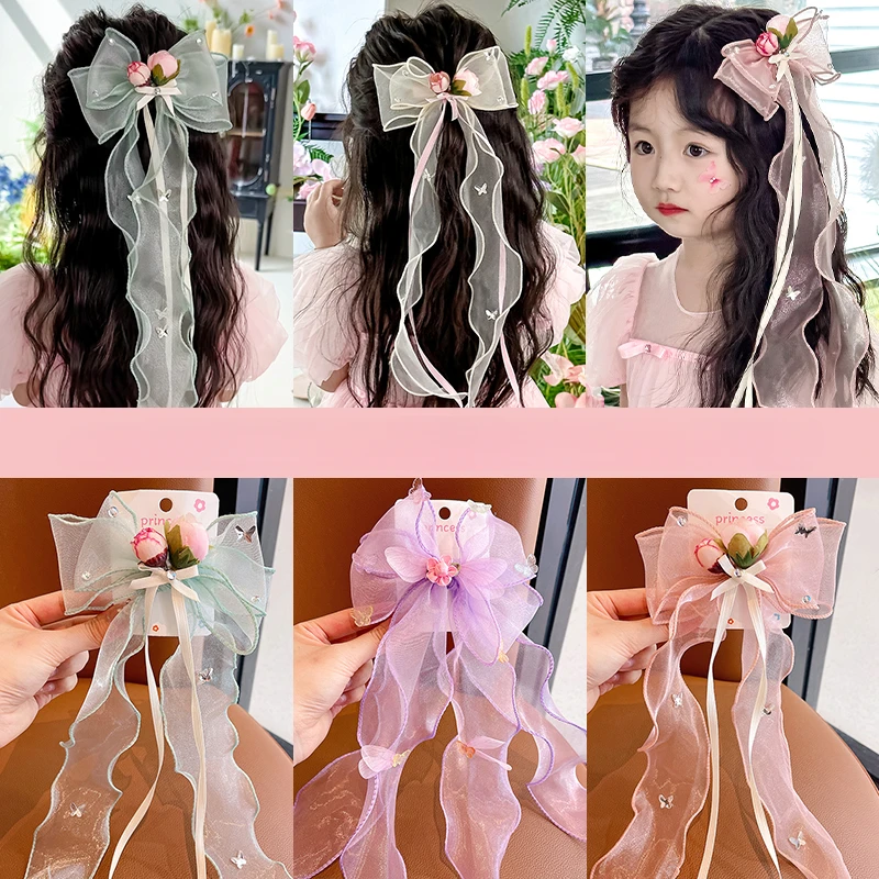 2026 New Koren Style Children\'s Girl Tassel Hairband Butterfly Hair Accessories Decorations Elegant Hair Accessories for Girls