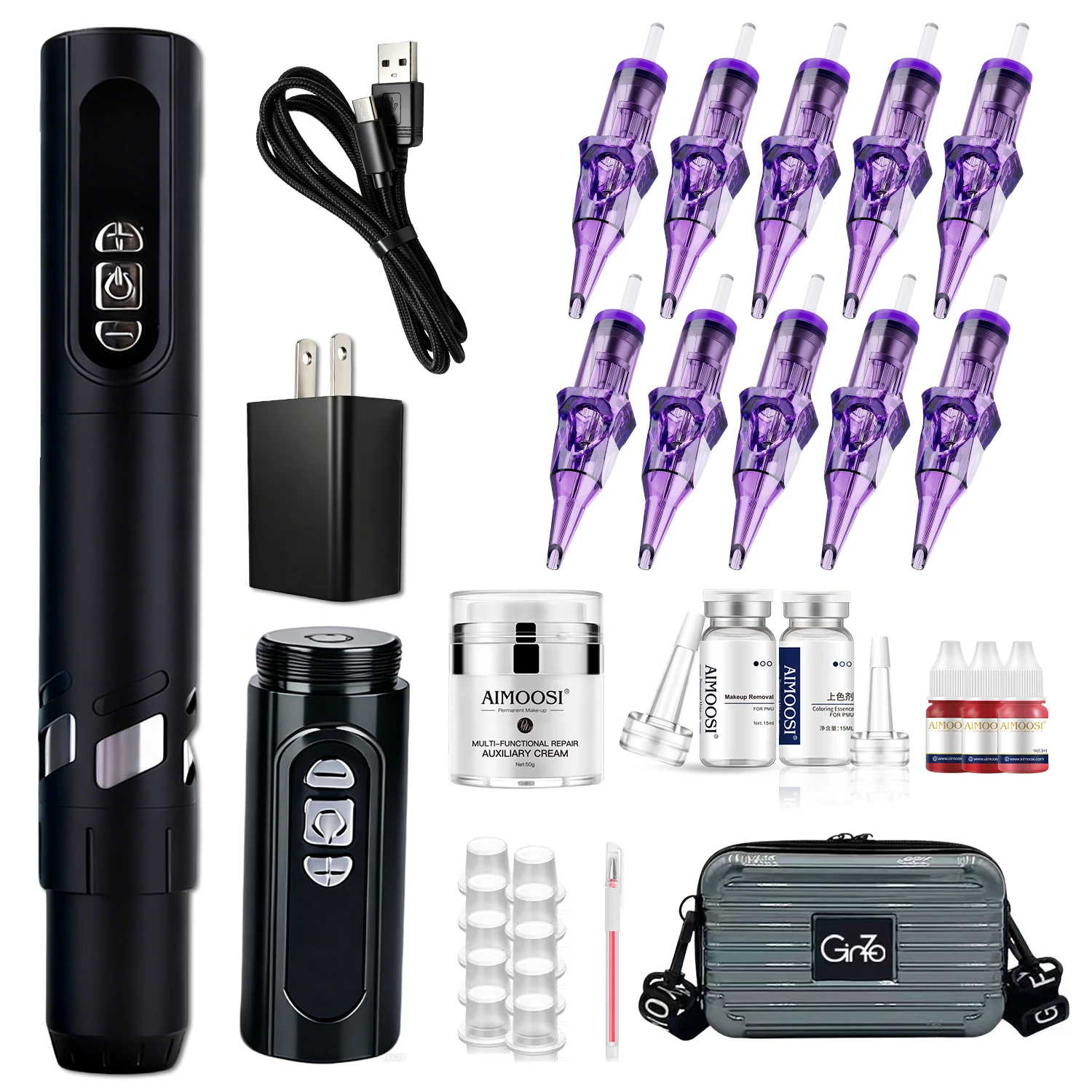 Tattoo Gun Kit Full Set Professional For Body Artists Lips Pigmentation Complete PMU Machine With Permanent Makeup Pigment​