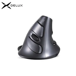 Delux M618G Rechargeable Vertical Wireless Mouse Ergonomic 4000 DPI Optical Mice with Removable Palm Rest For Computer