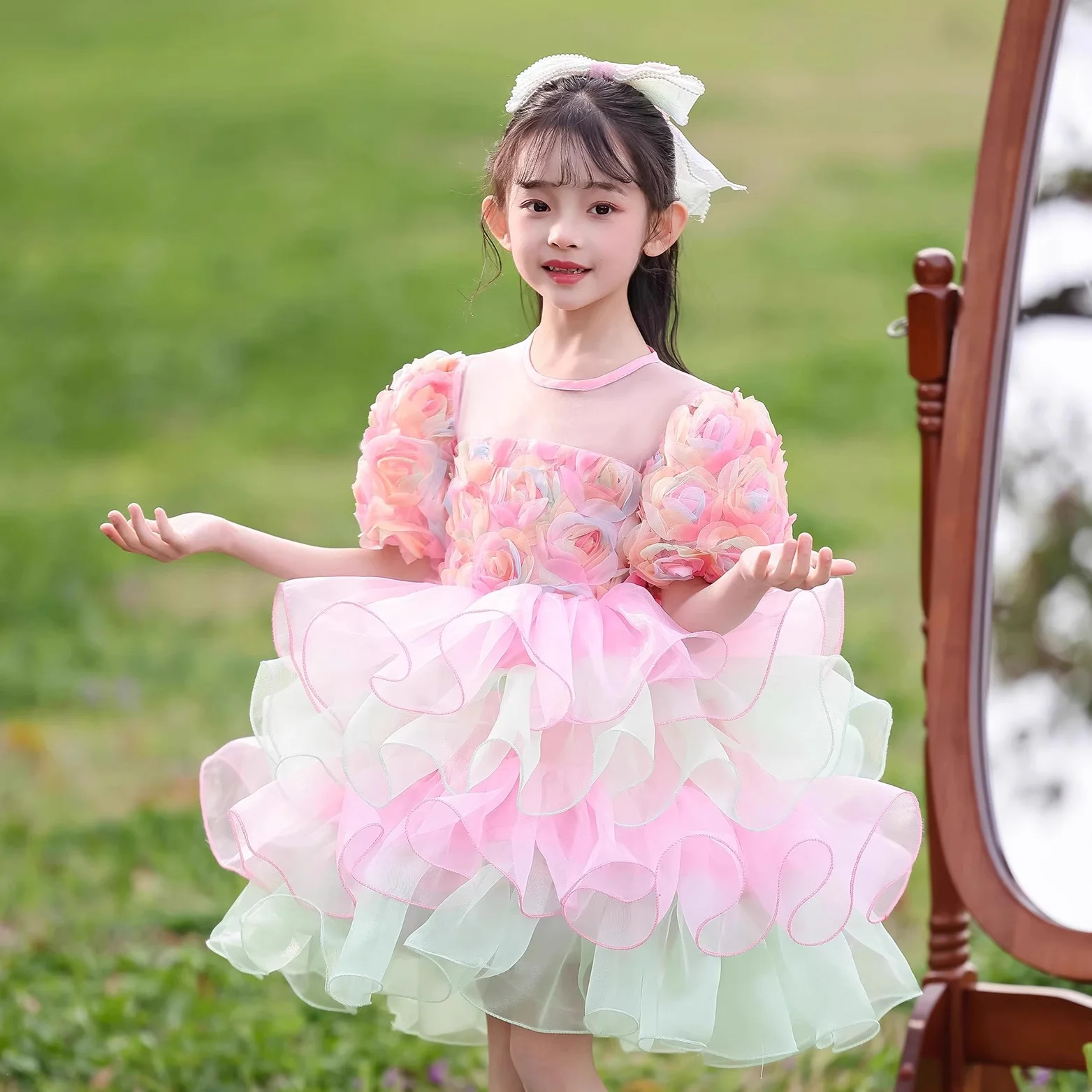

New Modern dance dress girls Children Kids Cheerleading costume Stage Performance Costumes star dance costume girls Kids