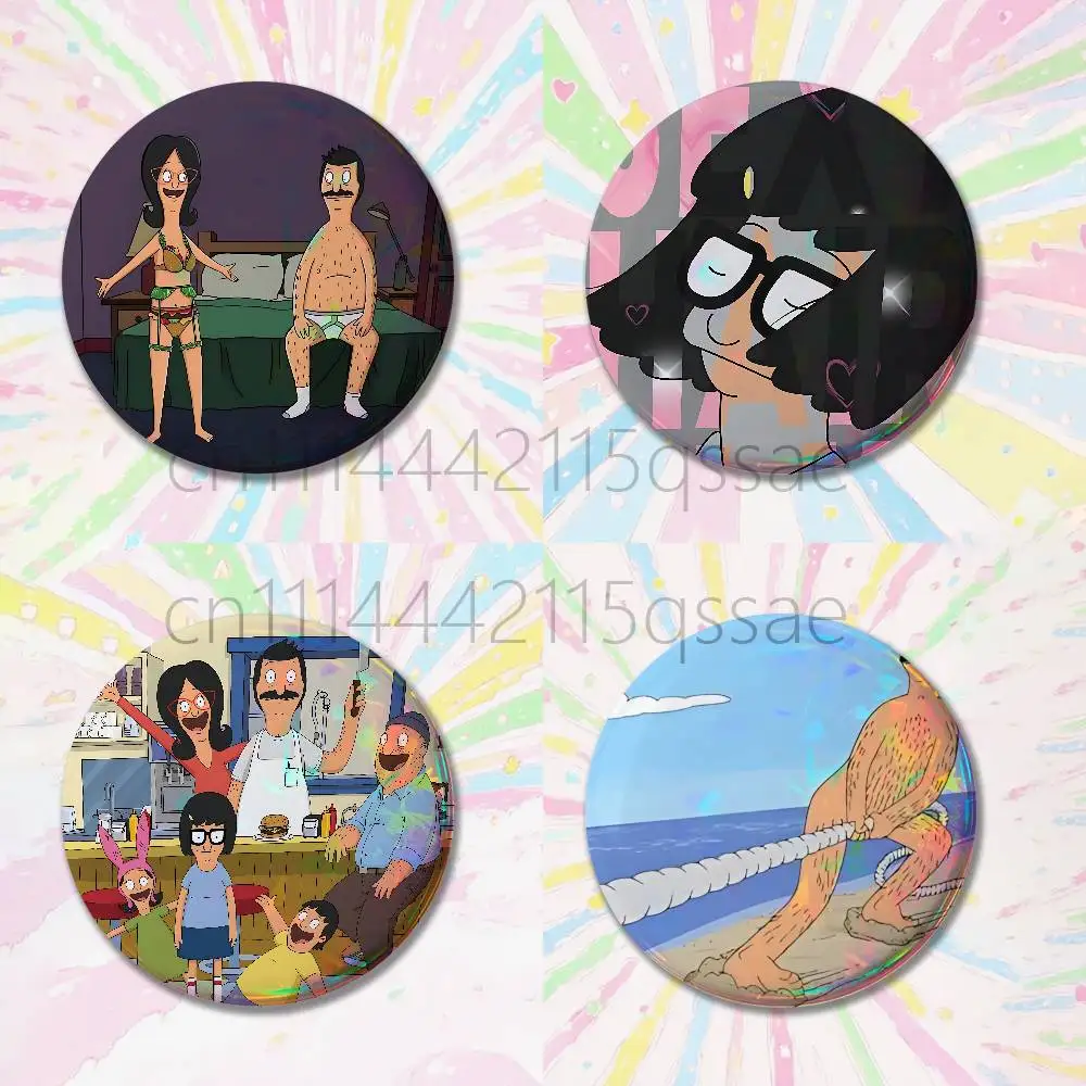 Anime B-Bobs B-Burgers Pin Button Custom Anime Role Old-school Brooch Cartoon Collar Badge Jewelry Gift Fans