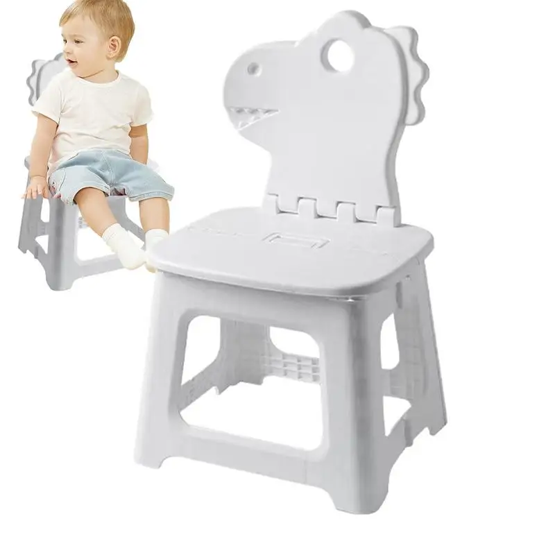 Step Stool For Kids Bunny Dinosaur Portable Folding Chair With Back Support Compact Stool Furniture Home Shoe Changing Chair