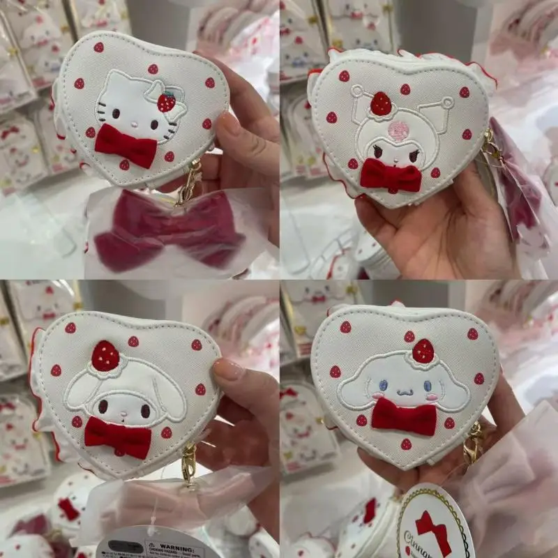 

Kawaii Sanrio Jewelry Case Cute Cartoon Strawberry Cake Heart Jewelry Storage Box Jewellery Ring Organizador Birthday Gifts