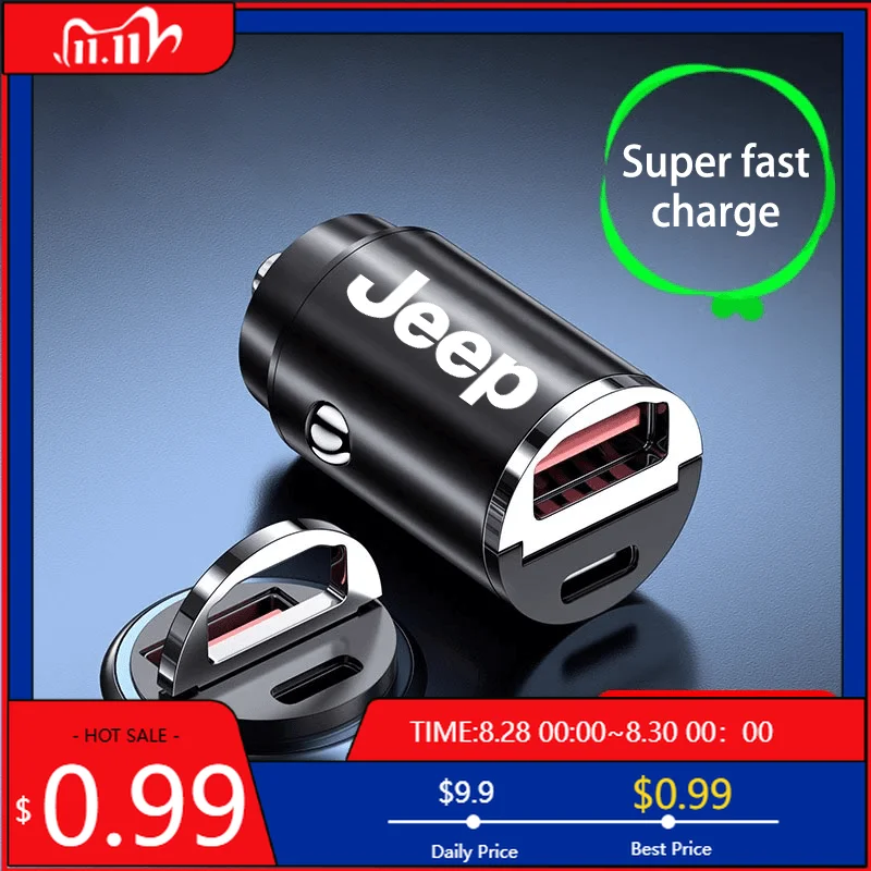 

Подстаканники Автомобильное зарядное устройство USB Type-C Адаптер для быстрой зарядки для Jeep Grand Cherokee Wrangler JK Gladiator Compass Renegade Pa